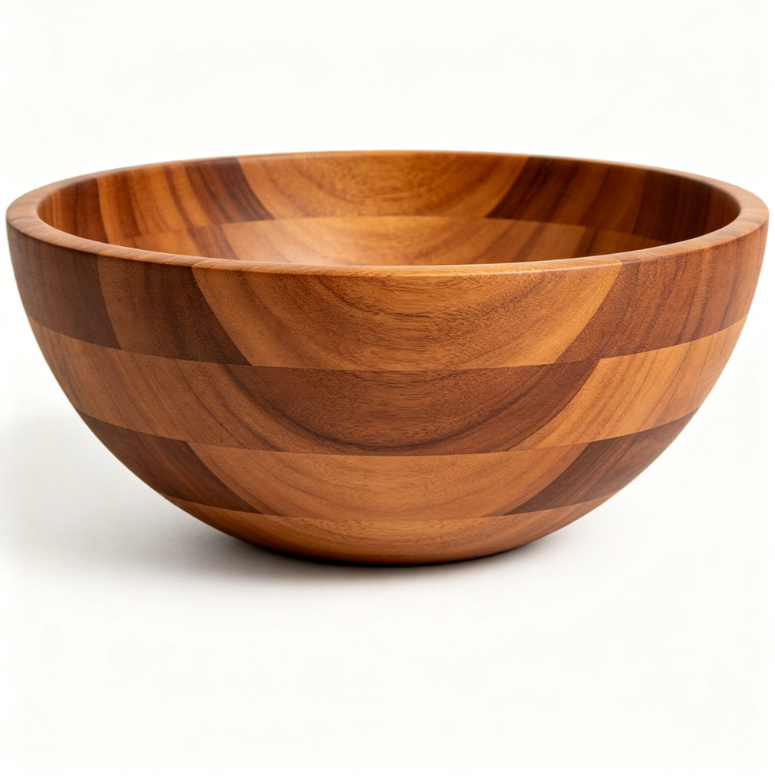 Extra Large Wooden Salad Bowl for Serving, Fruit Bowl, Tableware, Flair Design, and Stylish Wooden Serving Bowl